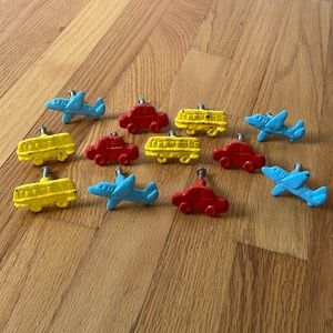 Transportation Drawer Desk Pulls Car Bus Plane In Primary Colors